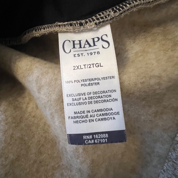 Chaps 2XLT Fleece Lined Quarter Zip Pullover Sweater - Picture 5 of 6